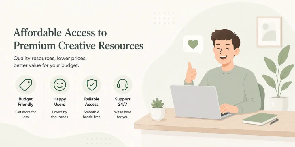 Envato Elements pricing compared with an Envato group buy and alternative platforms