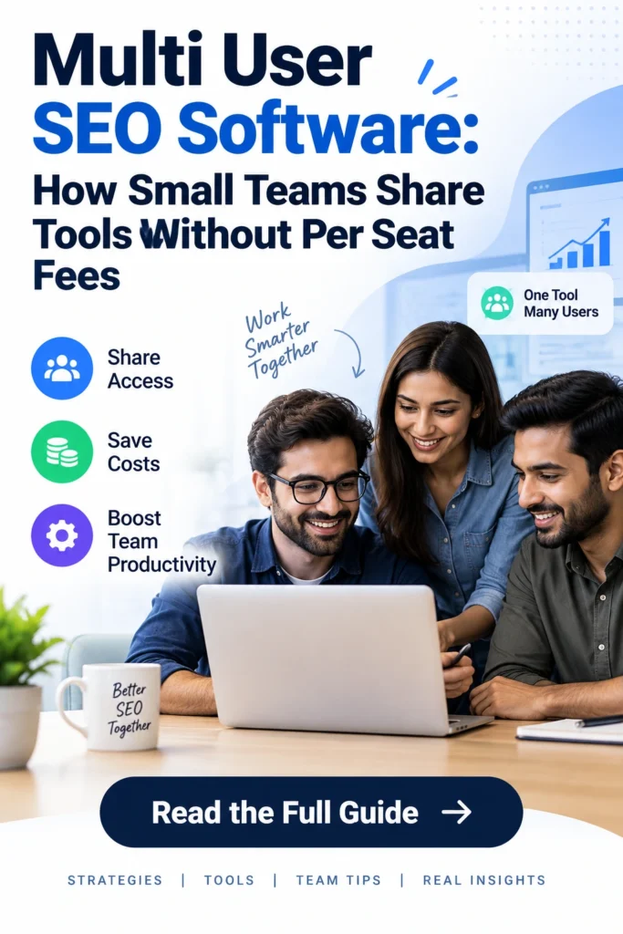 Multi user SEO software cost per seat compared with three users on one shared plan